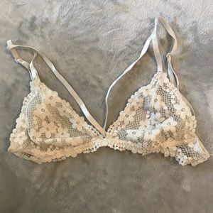 White floral sheer bralette